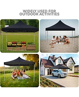 gaomon 10x10FT Patio Pop Up Canopy Tent, Tent with 4 Sidewalls, Commercial Instant Canopies Wheeled Bag, Sandbags, One Push for Out