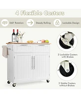 Gouun Heavy Duty Rolling Kitchen Cart with Tower Holder and Drawer