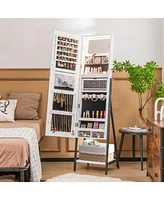 Gouun Freestanding Jewelry Cabinet with Full-Length Mirror