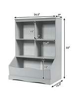 Gouun 3-Tier Children's Multi-Functional Bookcase Toy Storage Bin Floor Cabinet