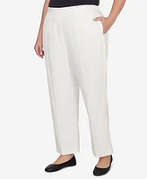Alfred Dunner Plus Copenhagen Soft Heather Microfiber Short Length Pants