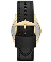 Fossil Men's Machine Three-Hand Black Leather Watch, 42mm