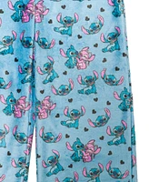 Disney Big Girls Stitch and Angel Plush Lounge Pant