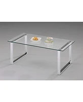 Kings Brand Furniture Bevan Chrome With Glass Top Coffee Table