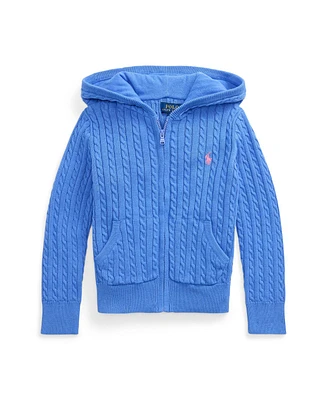 Polo Ralph Lauren Toddler and Little Girls Mini-Cable Cotton Full-Zip Hoodie