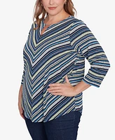 Ruby Rd. Plus Pebble Stripe Knit Top