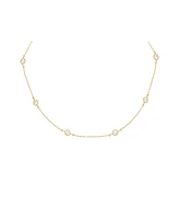 By Adina Eden Gold Plated Diamond By Yard Choker Necklace