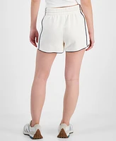 Hippie Rose Juniors' Contrast-Piped Pull-On Sweatshorts