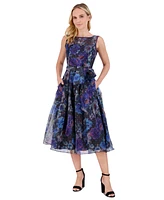 Eliza J Women's Belted Floral-Print Cocktail Dress