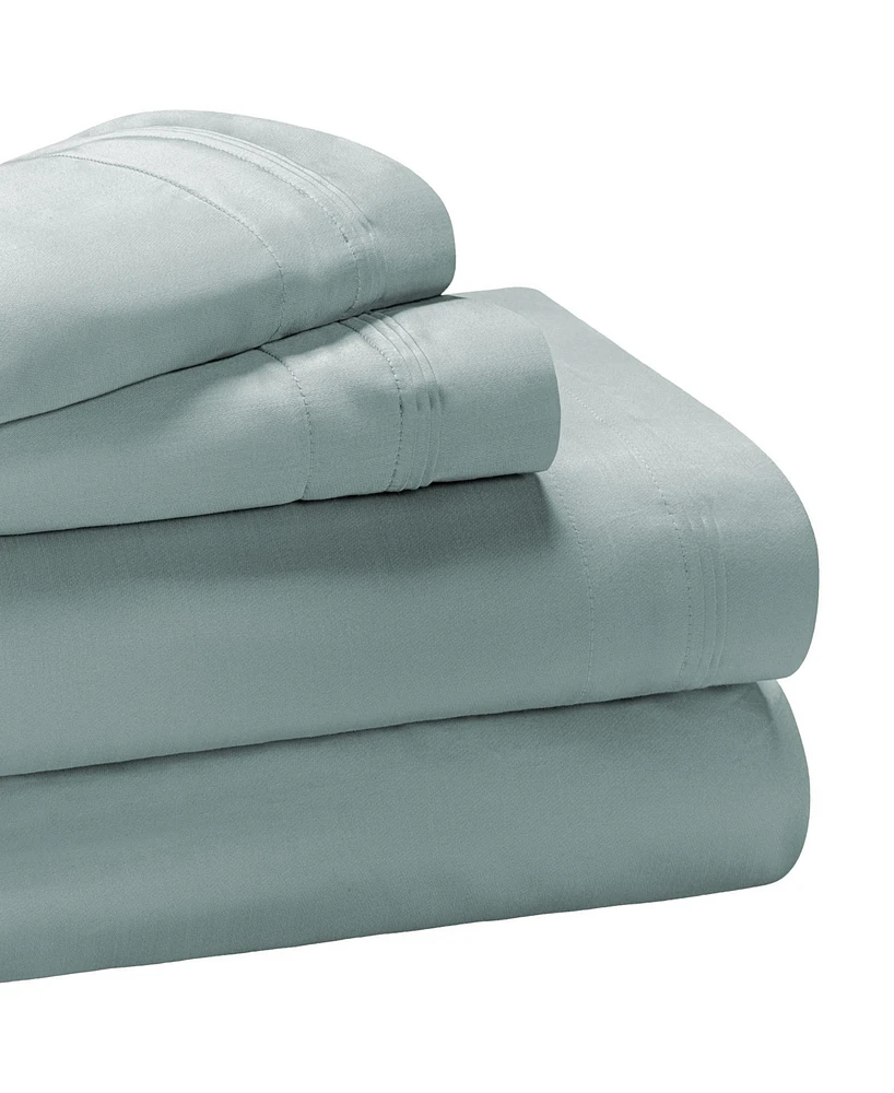 Superior Egyptian Cotton 650 Thread Count Solid Deep Pocket Sheet Set, Olympic Queen