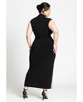 Eloquii Plus Size Funnel Neck Knit Dress With Sequin