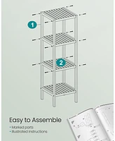 Slickblue 4-Tier Multifunctional Bathroom Shelf Stand Storage Rack for Organized Shelving