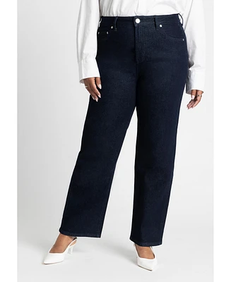 Eloquii Women's The Naomi Comfort Stretch Straight Leg Jean