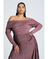 Eloquii Plus Lurex Off Shoulder Dress