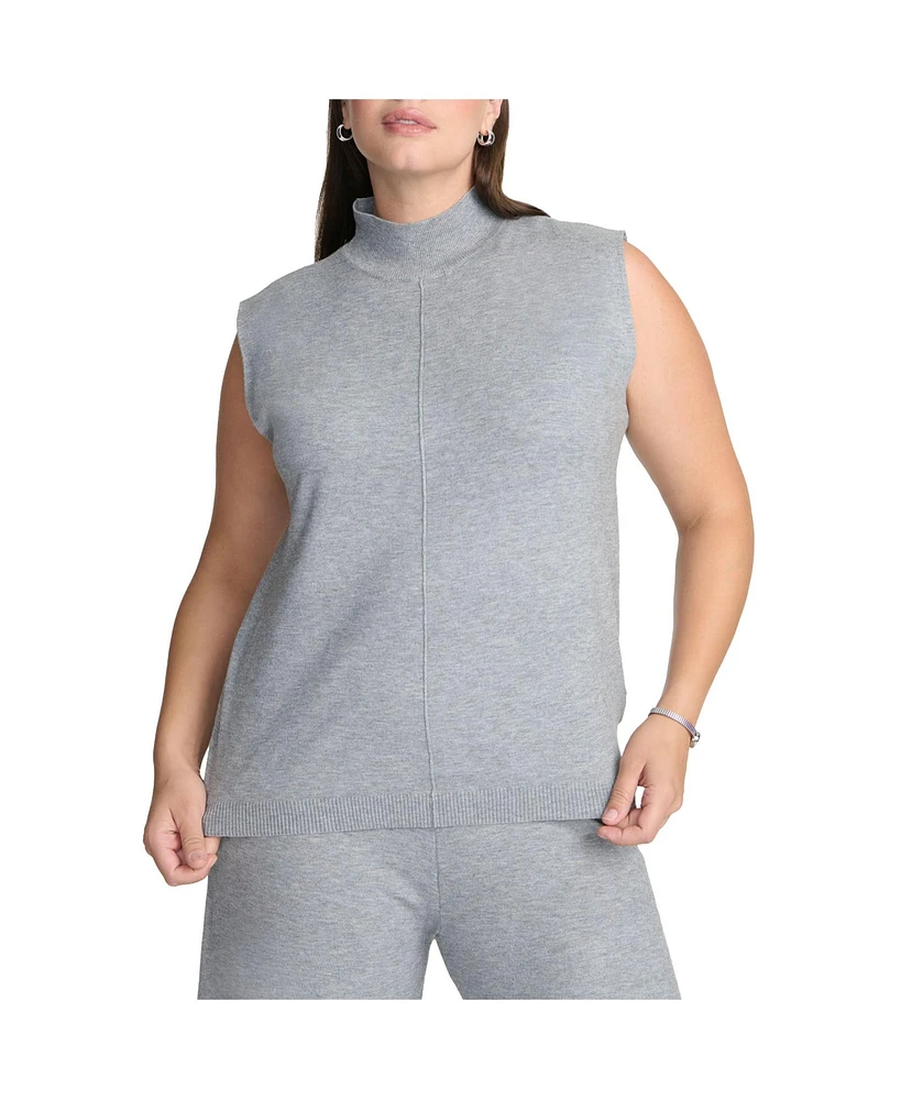 Eloquii Elements Women's Plus Size Turtleneck Sleeveless Sweater