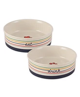 Bone Dry Eat/Drink Pet Bowl Set/2