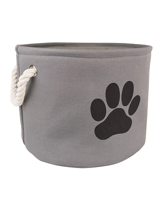 Bone Dry Collapsible Pet Storage Bin with Rope Handles Solid Paw Print