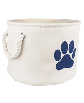 Bone Dry Collapsible Pet Storage Bin with Rope Handles Solid Paw Print