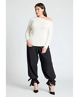 Eloquii Plus Asymmetrical Neck Drape Top