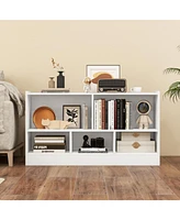 Gouun Kids 2-Shelf Bookcase 5-Cube Wood Toy Storage Cabinet Organizer