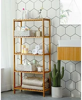 Slickblue Storage Shelf, 5-Tier Shelving Unit, Multifunctional, in The Entryway, Bathroom, Living Room, Balcony, Kitchen