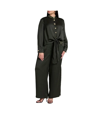 Eloquii Women's Plus Size Satin Trouser