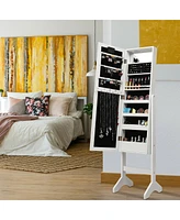 Gouun Mirrored Jewelry Cabinet Armoire Organizer w/ Led lights
