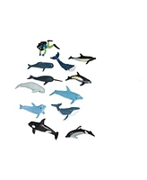 Wild Republic Nature Tube Whale And Dolphin Figurines, 12 Pieces