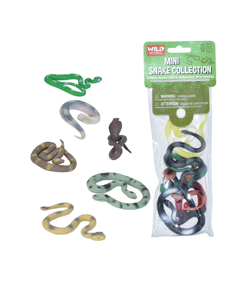 Wild Republic Polybag Mini Snake Figurines, 6 Pieces