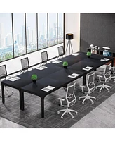 Tribesigns 78.74-Inch Conference Table Set of 6, 19FT Room Table, Large Rectangle Meeting Seminar for 16-22 Person, Long Business