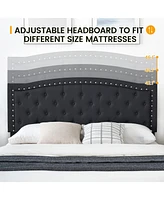 gaomon Full Bed Frame with Adjustable Headboard, Platform