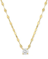 Forever Grown Diamonds Lab-Grown Diamond Necklace (1/4 ct. t.w.) Sterling Silver or 14k Gold-Plated Silver, 16" + 2" extender