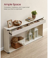 Slickblue 63-Inch Console Table with 3 Drawers Narrow Entryway for Living Room or Hallway
