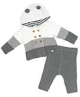 Rock-a-Bye Baby Boutique Boys and Girls Variegated Jacket Trouser Knitted, 2-Piece Set