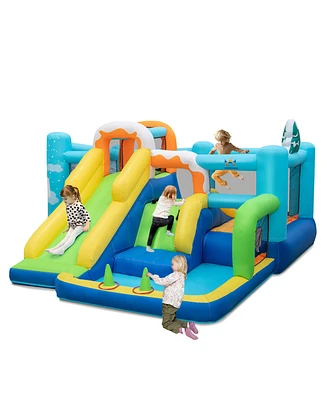 Costway 7-in-1 Kids Inflatable Bounce Castle Multi-Play Jumping House Blower Excluded