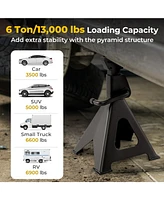 Gouun 6 Ton 13000 lbs Capacity Metal Car Lifting Stands with 14-23 Inch Adjustable Height