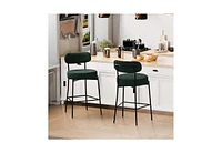 Dyhome Bar Stools Set of 2, 27 Inches Counter Height Kitchen with Back, Modern Metal Tall for Island