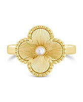 Sterling Forever Tilda Mother of Pearl Clover Statement Ring