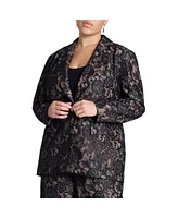 Eloquii Plus Contrast Lining Lace Blazer