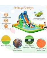 Costway Inflatable Water Slide Giant Water Park for Kids Backyard Fun with 735W Blower