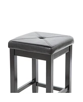 Slickblue Backless Bar Stools with Faux Leather Upholstered Seat