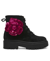 Betsey Johnson Little and Big Girls Piper Velvet Lugsole Boot