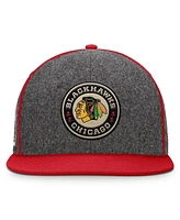 Fanatics Men's Heather Gray/Red Chicago Blackhawks 2025 Nhl Winter Classic Novelty Strapback Hat