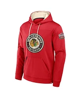 Fanatics Men's Red Chicago Blackhawks 2025 Nhl Winter Classic Defender Poly Fleece Pullover Hoodie