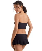 Mimi Flamingo Womens Slit Neck Tankini Top Skirted Bottoms
