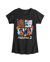 Disney Big Girls Moana 2 Grid Graphic Short Sleeve Tee