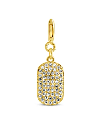 Sterling Forever Cubic Zirconia Dog Tag Charms