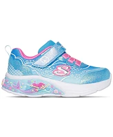 Skechers Toddler Girls' My Dreamers - Lil Mermaid Light-Up Fastening Strap Casual Sneakers from Finish Line