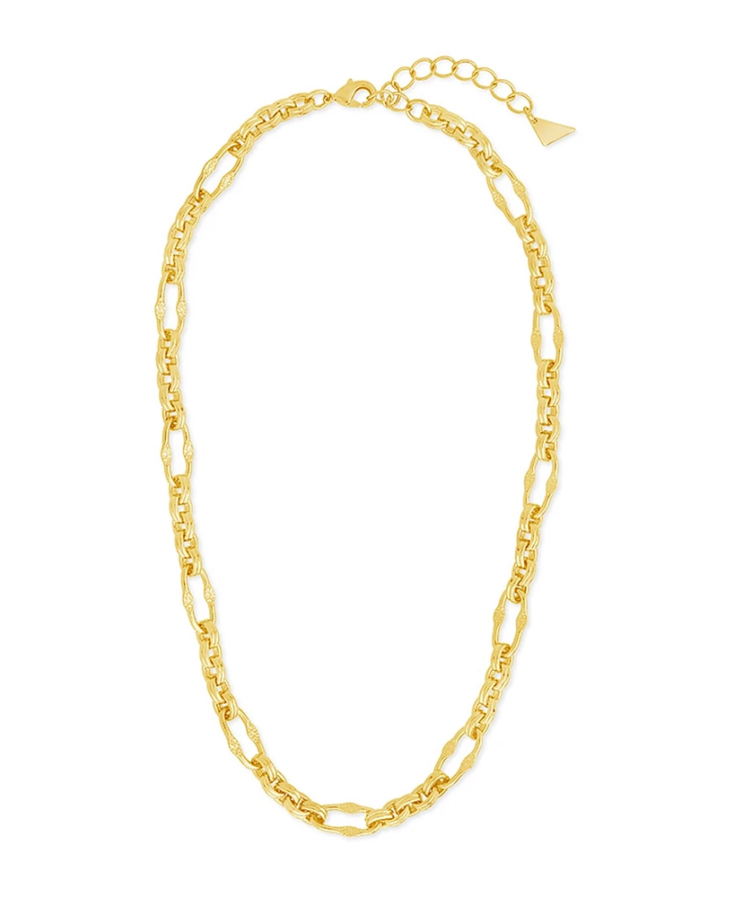 Sterling Forever Tegan Textured Long Link Necklace