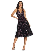 Dress the Population Women's Courtney Plunging-Neck Sequinned